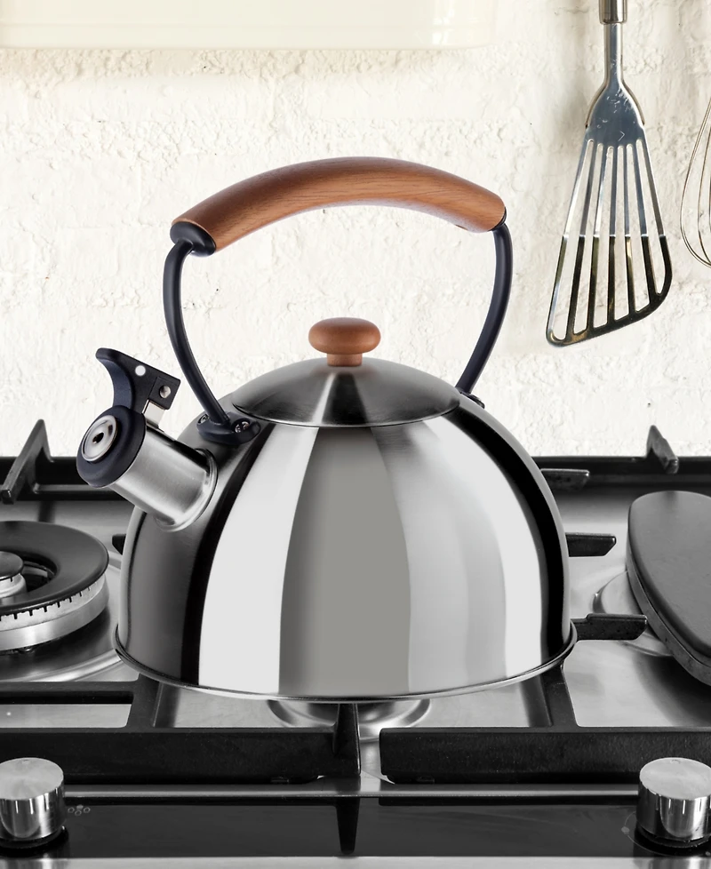 Oggi 2.5 Litre Whistling Tea Kettle with Wood Handle