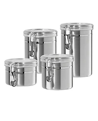 Oggi Clamp 4 Piece Canisters with Clear Lids Set