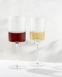 JoyJolt Elle Fluted Red Wine Glasses, Set of 2