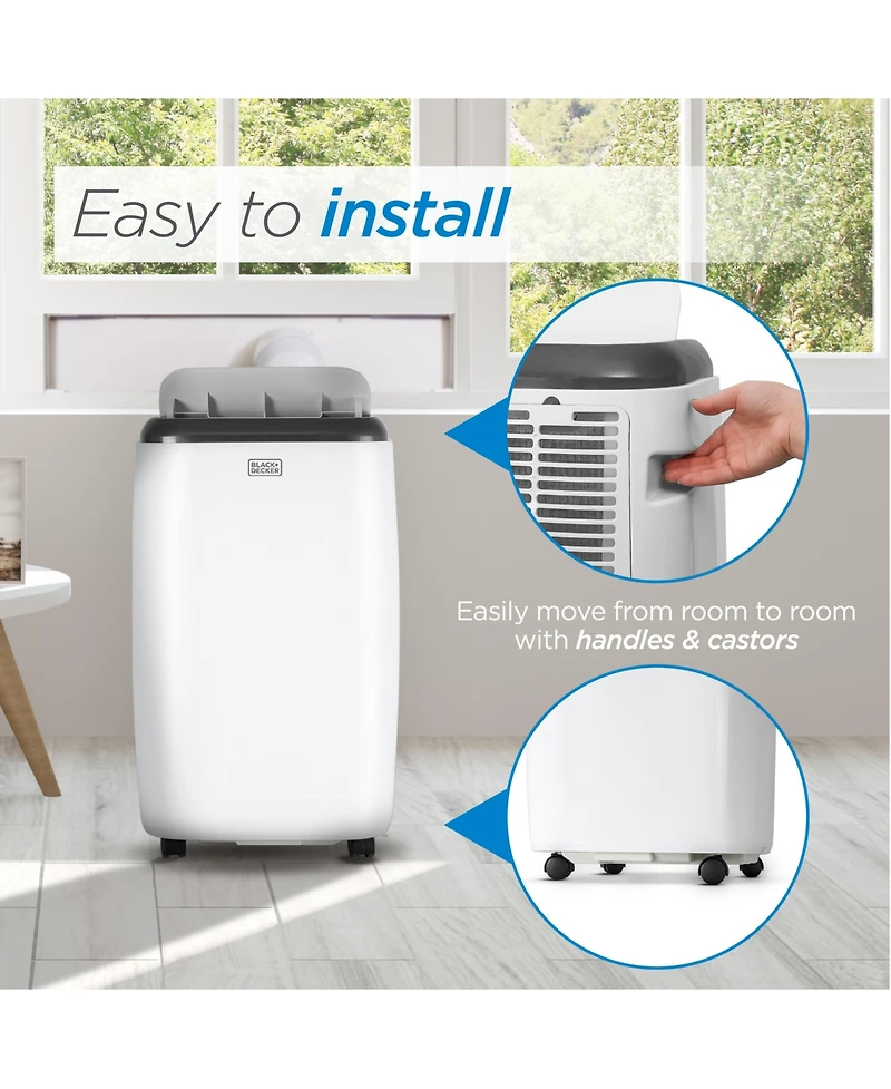 Black+Decker 6,000 Btu Sacc/Cec (10,000 Btu Ashrae) Portable Air Conditioner with Remote Control, White