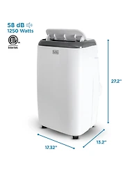 Black+Decker 10,000 Btu Sacc/Cec (14,000 Btu Ashrae) Portable Air Conditioner with Remote Control, White