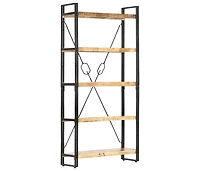 5-Tier Bookcase 35.4"x11.8"x70.9" Solid Mango Wood