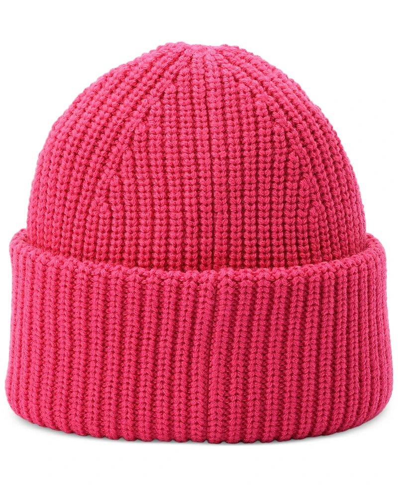 Coach Women's Classic Ribbed Tonal Patch Cuff Beanie