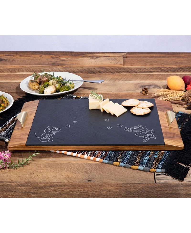 Disney's Mickey Minnie Mouse Covina Acacia and Slate Charcuterie Board