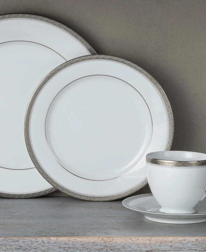 Noritake Charlotta Platinum 4 Piece 8.25" Salad Plates Set, Service for 4