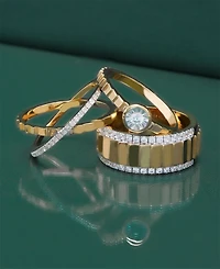 Audrey by Aurate Diamond Miracle-Plate Textured Ring (1/10 ct. t.w.) Gold Vermeil, Created for Macy's