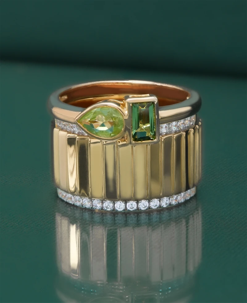 Audrey by Aurate Diamond Wide Textured Statement Ring (1/3 ct. t.w.) in Gold Vermeil, Created for Macy's