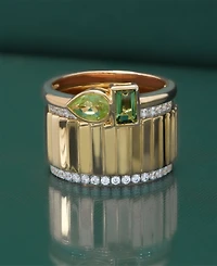Audrey by Aurate Diamond Wide Textured Statement Ring (1/3 ct. t.w.) in Gold Vermeil, Created for Macy's