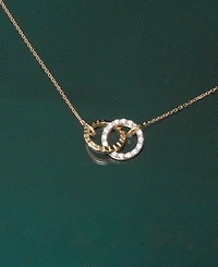Audrey by Aurate Diamond Connected Circles 18" Pendant Necklace (1/10 ct. t.w.) in Gold Vermeil, Created for Macy's