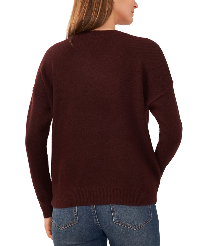 Vince Camuto Women's Cozy Crewneck Long-Sleeve Extend-Shoulder Sweater