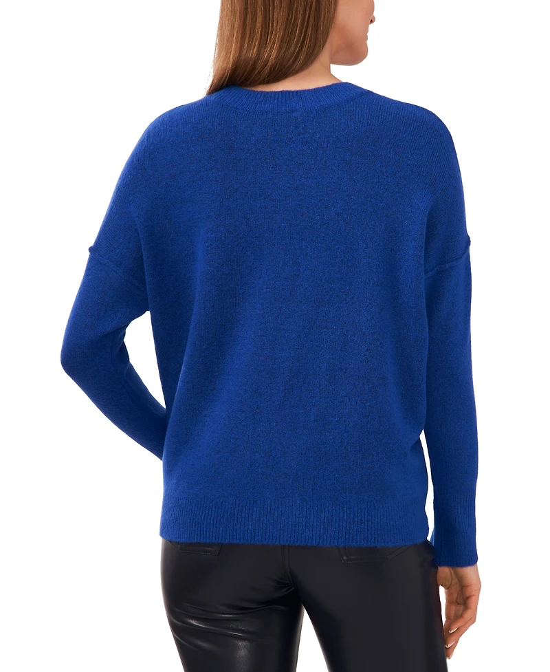Vince Camuto Women's Cozy Crewneck Long-Sleeve Extend-Shoulder Sweater