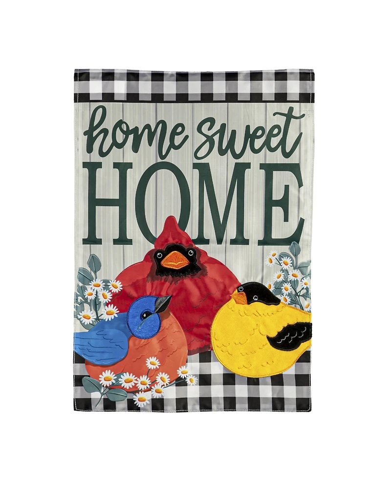 Evergreen Portly Birds Garden Applique Flag 12.5 x 18 Inches Indoor Outdoor Decor
