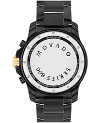 Movado Men's Series 800 Swiss Quartz Chrono Black Pvd Watch 42mm