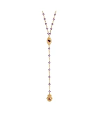 Peace of Spirit - Amethyst Evil Eye Hamsa Lariat Necklace