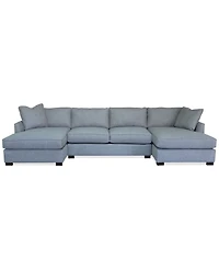 Nightford 146" 3-Pc. Fabric Double Chaise Sectional, Created for Macy's
