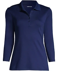 Lands' End Women's 3/4 Sleeve Supima Cotton Polo Shirt