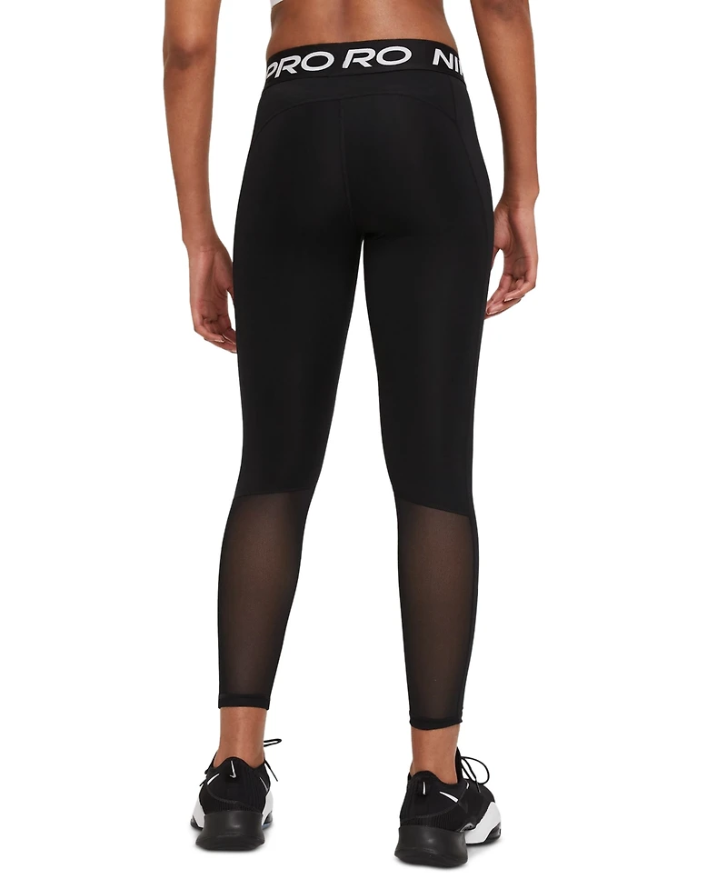 Nike Pro Women's Mid-Rise Mesh-Paneled Leggings