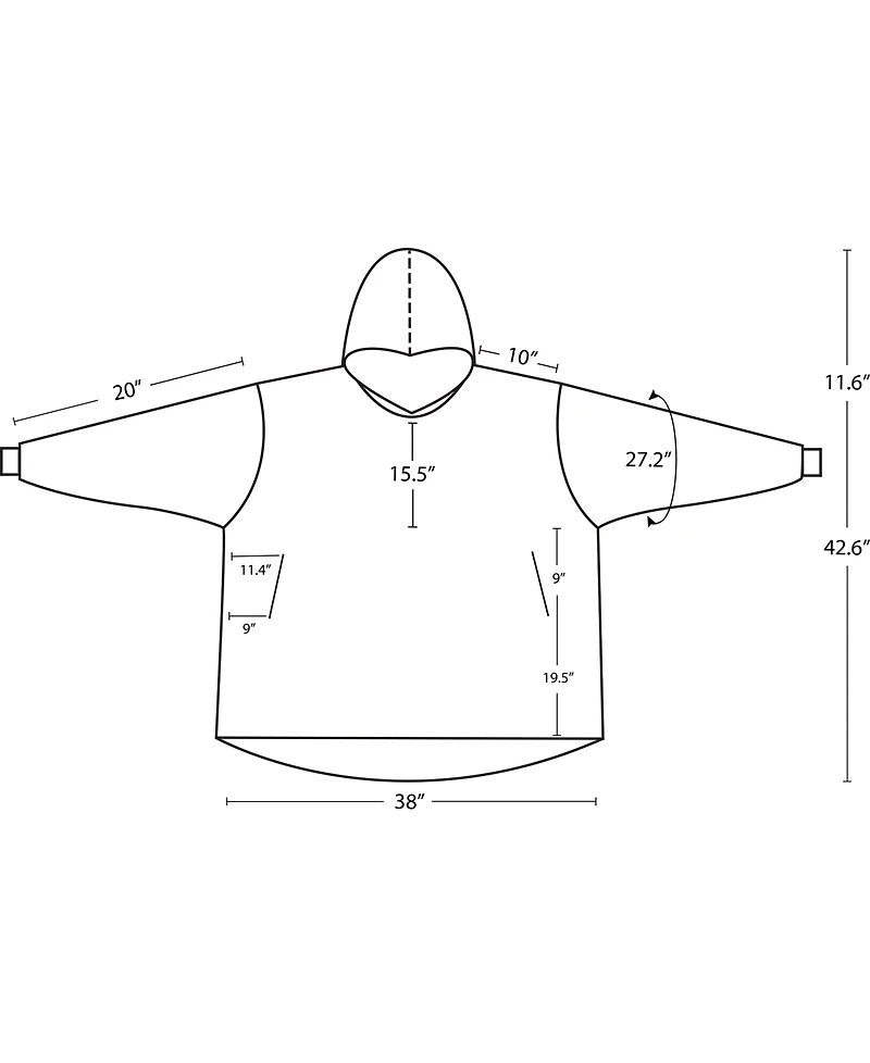 Nestl Oversized Wearable Reversible Color Adult Blanket, 38" x 54"
