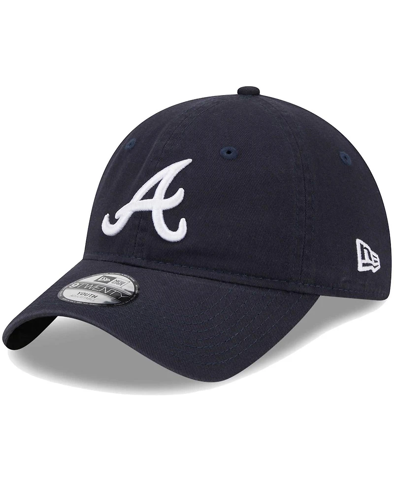 Little Boys and Girls New Era Navy Atlanta Braves Team 9TWENTY Adjustable Hat
