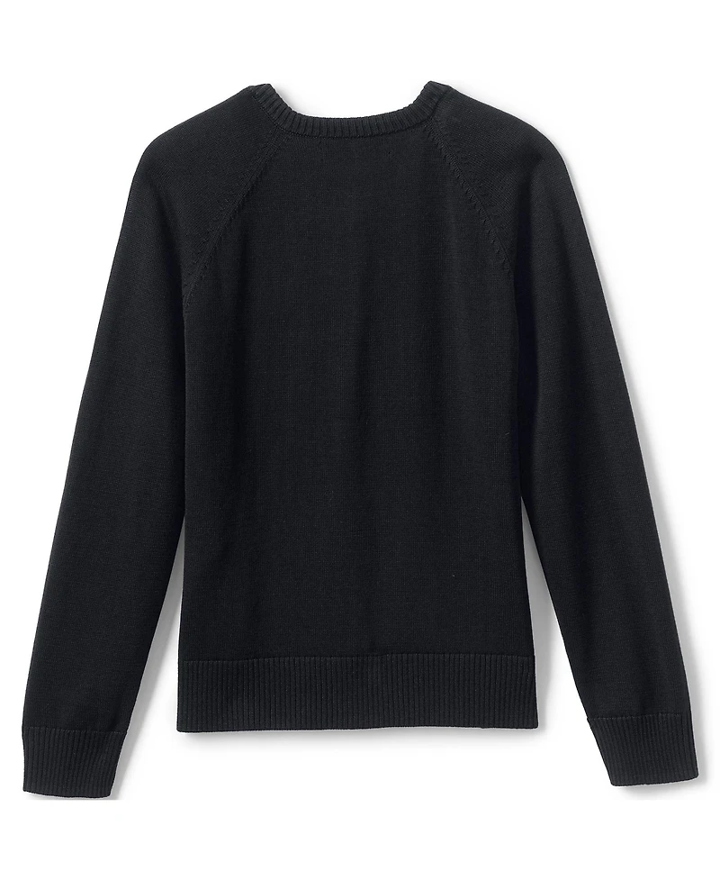 Lands' End Girls School Uniform Cotton Modal Cardigan Sweater
