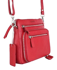 Mancini Pebbled Collection Valerie Leather Mini Crossbody Bag