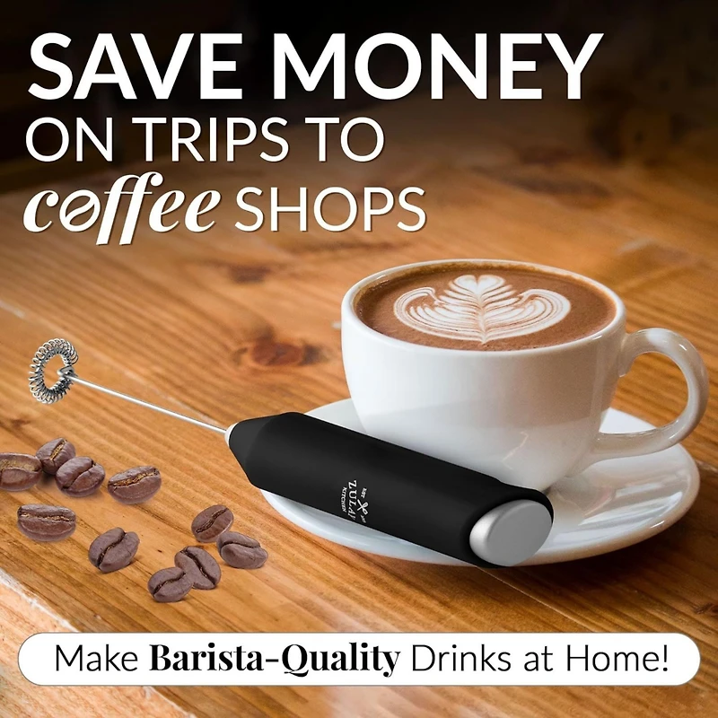 Powerful Handheld Mini FrothMate Milk Frother Stainless Steel