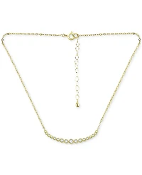Giani Bernini Cubic Zirconia Bezel Curved Bar Collar Necklace, 16" + 2" extender, Created for Macy's