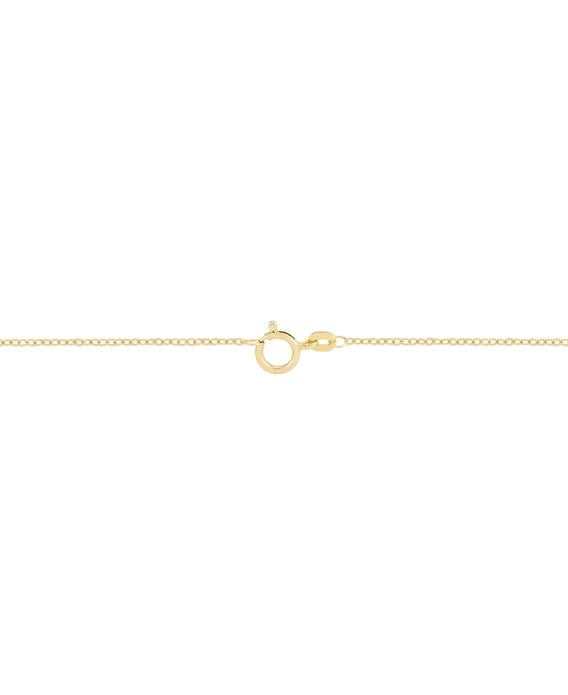 Italian Gold Polished Open Heart Station 18" Collar Necklace in 10k Gold