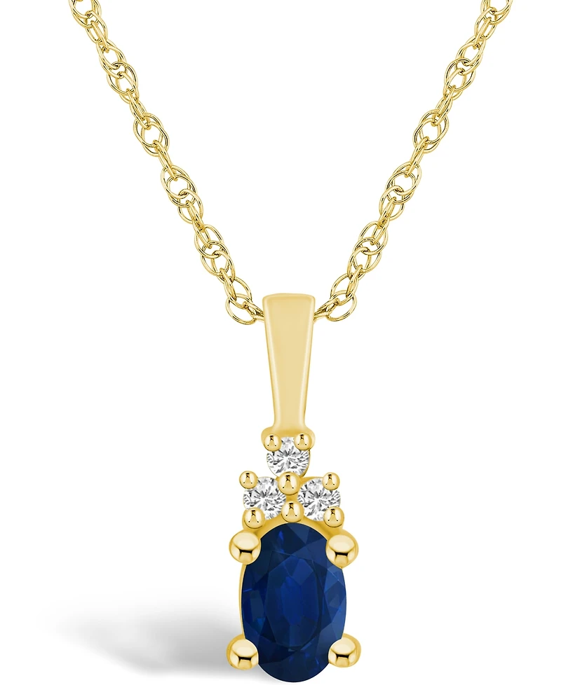 Macy's Sapphire (/ Ct. t.w.) and Diamond Accent Pendant Necklace