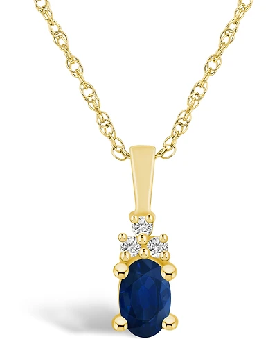 Macy's Sapphire (/ Ct. t.w.) and Diamond Accent Pendant Necklace
