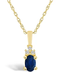 Macy's Sapphire (/ Ct. t.w.) and Diamond Accent Pendant Necklace