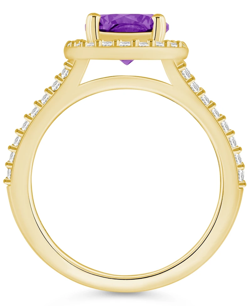 Macy's Amethyst (1-3/4 ct. t.w.) and Diamond (1/2 Ring 14K Yellow Gold