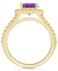 Macy's Amethyst (1-3/4 ct. t.w.) and Diamond (1/2 Ring 14K Yellow Gold