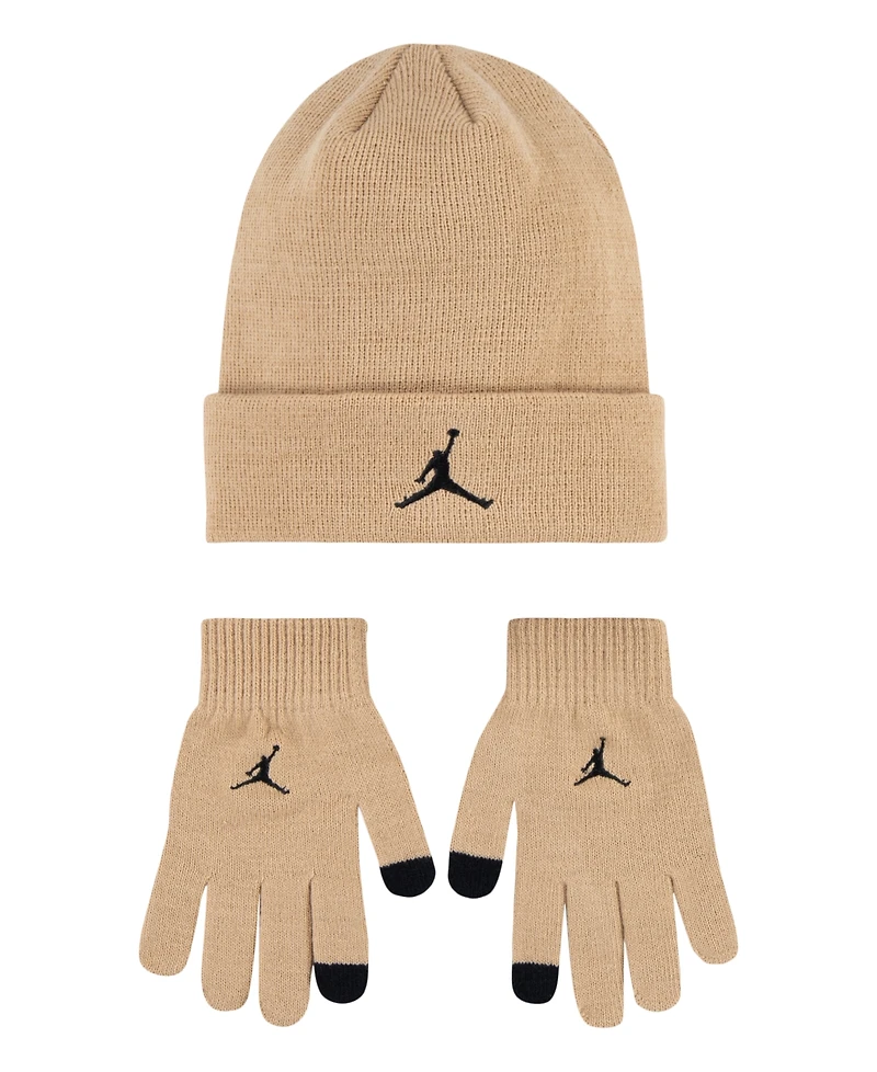 Jordan Big Boys Essentials Beanie and Gloves Set