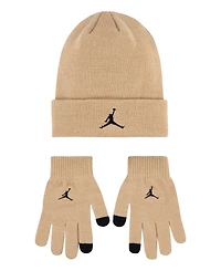 Jordan Big Boys Essentials Beanie and Gloves Set
