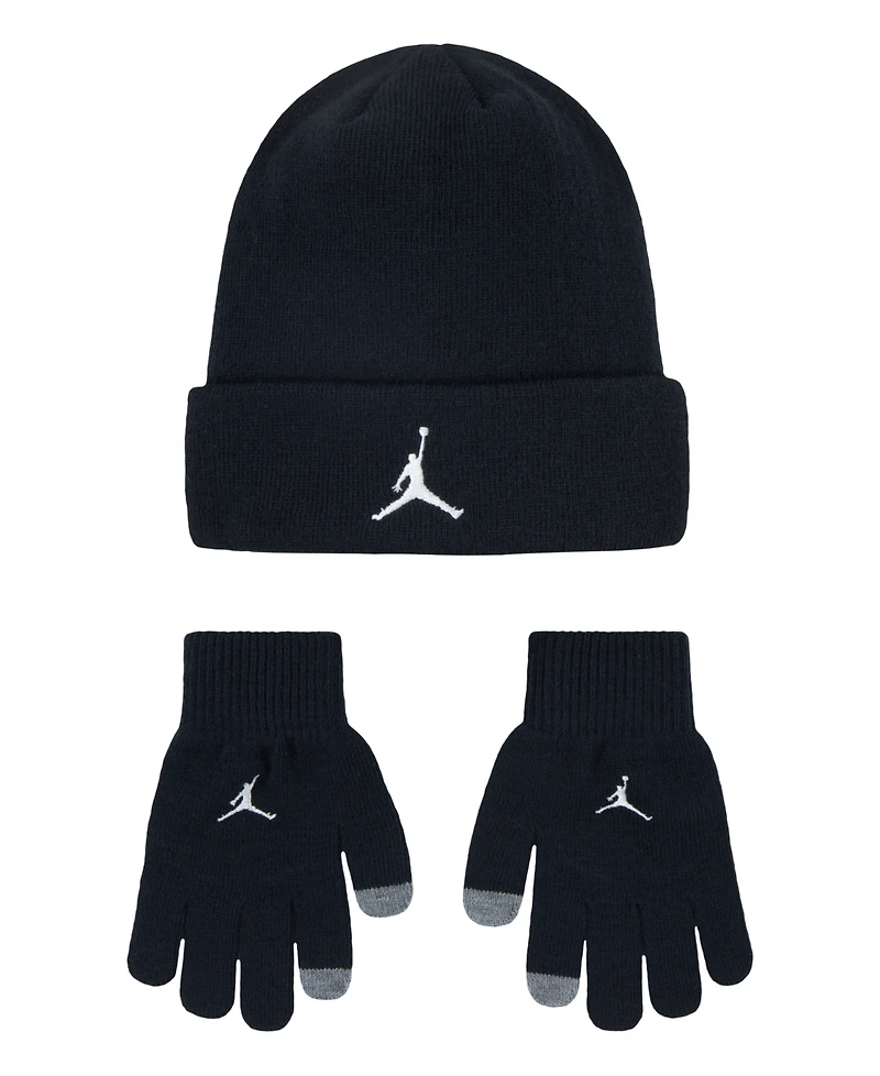 Jordan Big Boys Essentials Beanie and Gloves Set