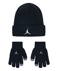 Jordan Big Boys Essentials Beanie and Gloves Set