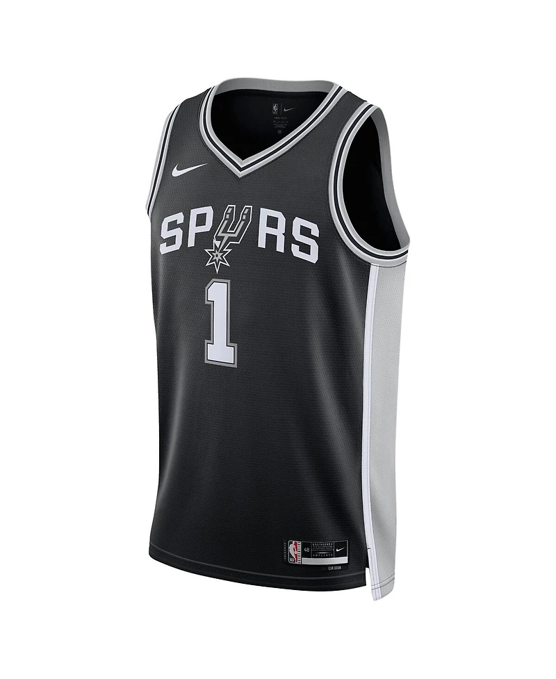 Men's and Women's Nike Victor Wembanyama Black San Antonio Spurs 2023 Nba Draft First Round Pick Swingman Jersey - Icon Edition