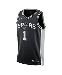 Men's and Women's Nike Victor Wembanyama Black San Antonio Spurs 2023 Nba Draft First Round Pick Swingman Jersey - Icon Edition