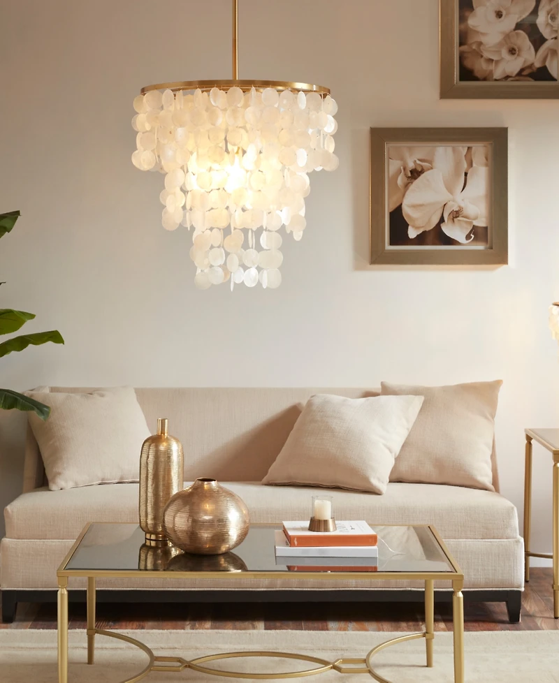 Ink + Ivy Isla Layered Capiz Chandelier