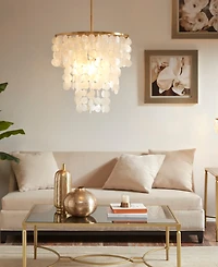 Ink + Ivy Isla Layered Capiz Chandelier