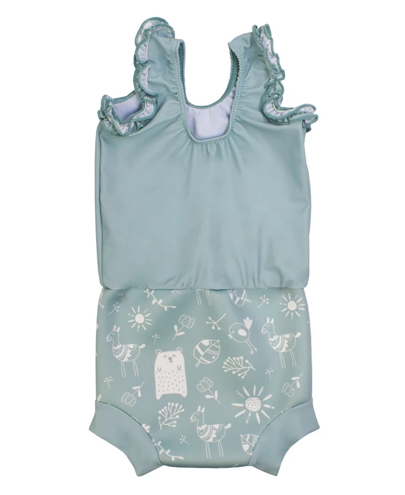 Splash About Baby Girls Happy Nappy Swimsuit with Swim Diaper