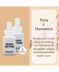 Pura Homesick - Beach Cottage - Home Scent Refill - Smart Home Air Diffuser Fragrance - Up to 120-Hours of Luxury Fragrance per Refill