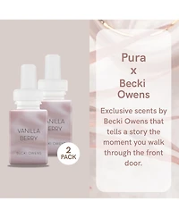 Pura Becki Owens - Vanilla Berry - Home Scent Refill - Smart Home Air Diffuser Fragrance - Up to 120-Hours of Premium Fragrance per Refill