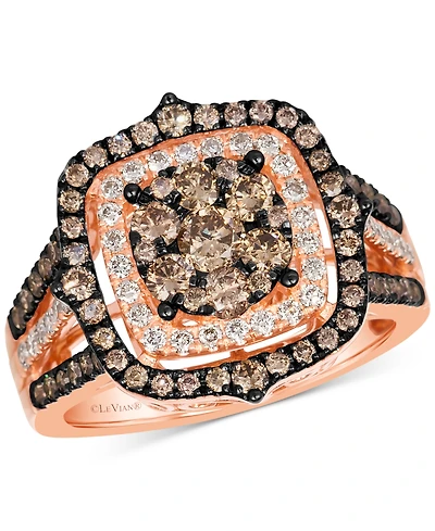 Le Vian Chocolate Diamond & Nude Halo Cluster Ring (1-1/2 ct. t.w.) 14K Rose Gold (Also Available White or Yellow Gold)