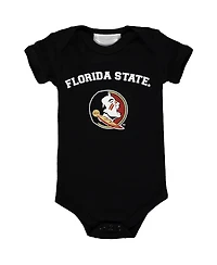 Infant Boys and Girls Black Florida State Seminoles Arch & Logo Bodysuit