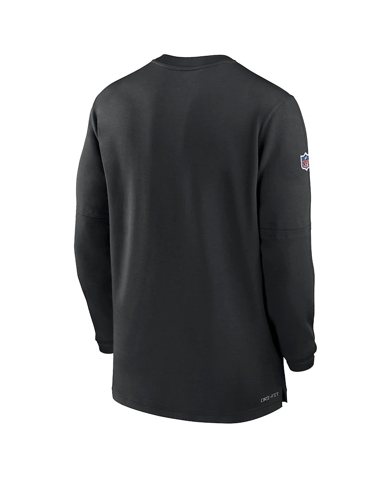Men's Nike Black Las Vegas Raiders 2023 Sideline Performance Long Sleeve Quarter-Zip Top
