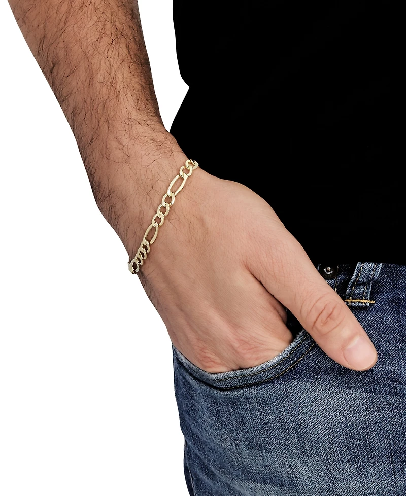 Lightweight Men's Figaro Chain Bracelet in 10k Gold