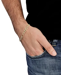 Lightweight Men's Figaro Chain Bracelet in 10k Gold