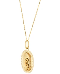 Polished Mary and Baby Jesus Medallion on 18" Chain in 14K Yellow Gold